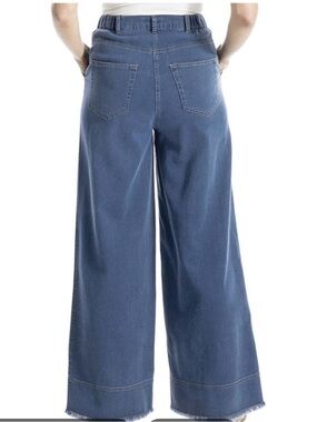 Max Studio Wide-Leg High-Rise trouser Jeans in Medium Blue